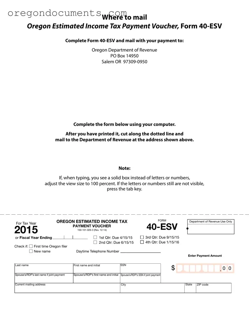 Free Oregon 40 Esv PDF Template
