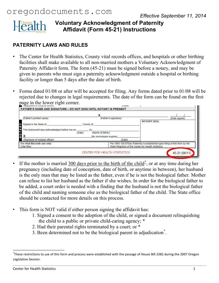Free Oregon 45 21 PDF Template