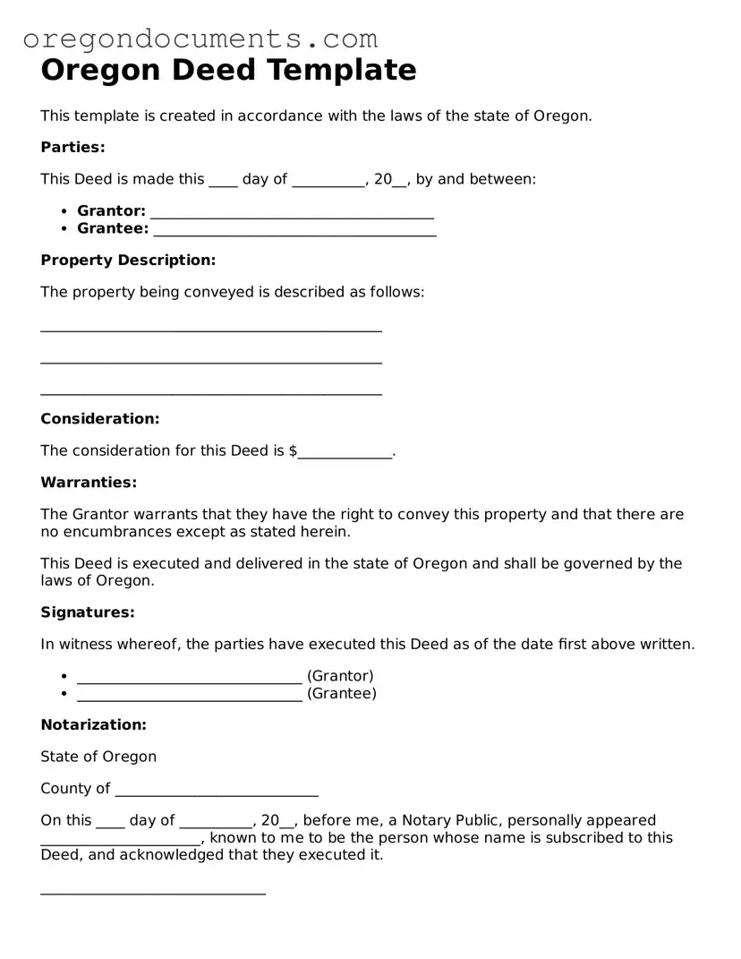 Oregon Deed Template
