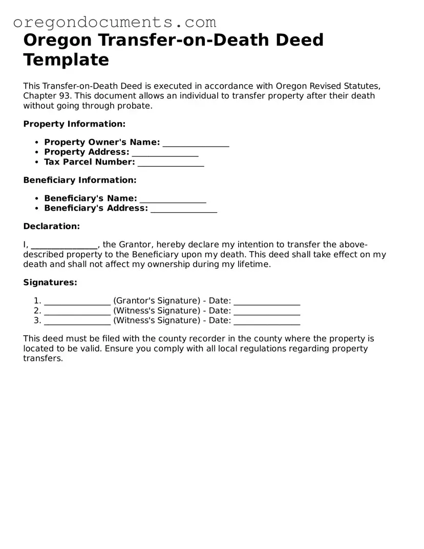 Oregon Transfer-on-Death Deed Template