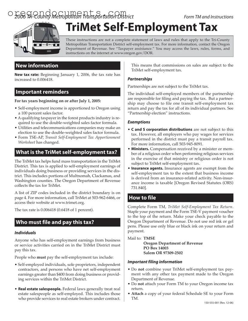 Free Oregon Tm 230 PDF Template
