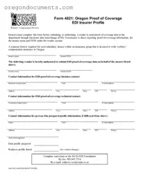 Free Oregon 4821 PDF Template