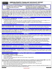 Free Oregon Dmv Accident Report PDF Template