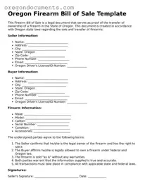 Oregon Firearm Bill of Sale Template