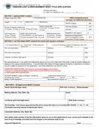 Free Oregon Lost Boat Title Application PDF Template