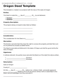Oregon Deed Template