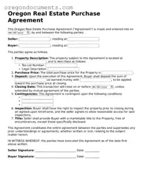 Oregon Real Estate Purchase Agreement Template