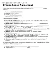 Oregon Lease Agreement Template