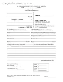 Free Oregon Small Claim PDF Template